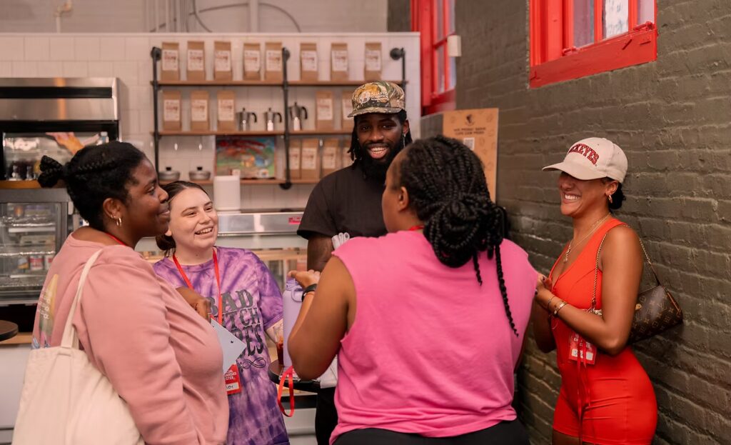 A group fundraising with Empanadas United